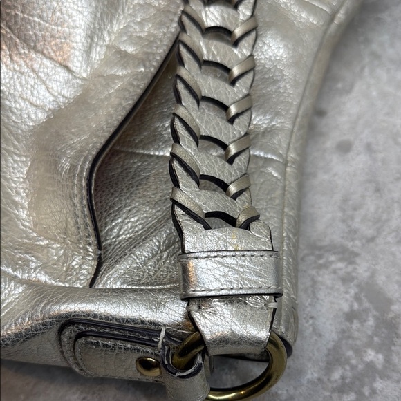 Rare Vintage Coach Whipstitch Silver Leather Women's Bag 11”x10” - Picture 16 of 16